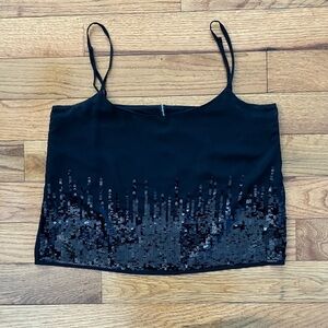 Stradivarius - Women’s Black Sequined Crop Top - Medium